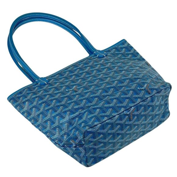 RARE Authentic Goyard Mini Saint Louis Anjou Blue Shoulder Tote Bag & Pouch - Picture 2 of 7